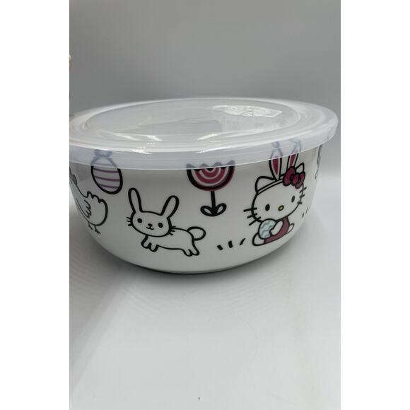 NEW Hello Kitty Large Spring Easter Ceramic Food Storage with Pressure Lid - Picture 2 of 8